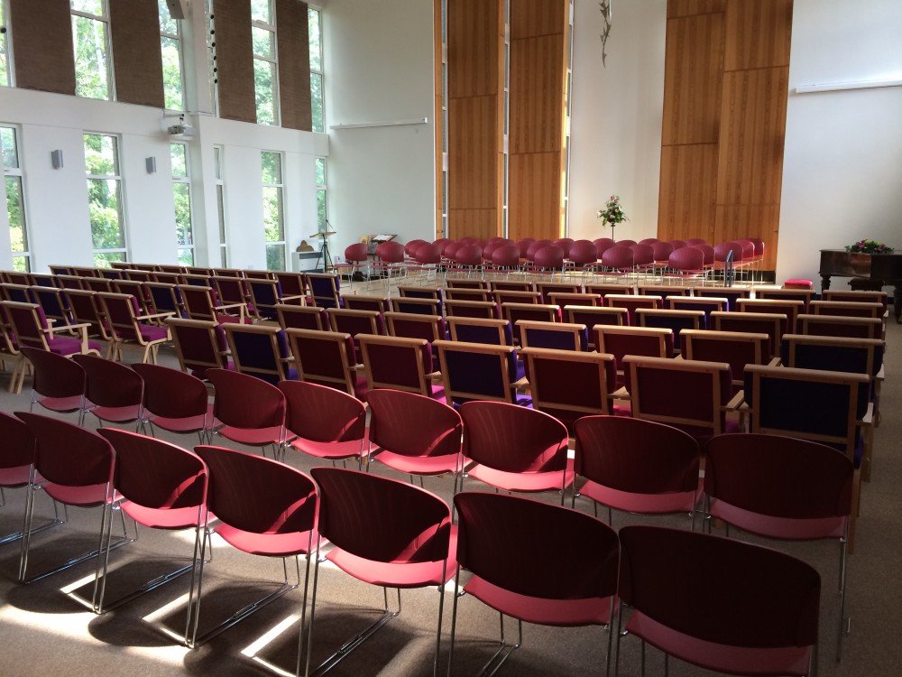 Image of inside of Brookside showing chairs set out for concert